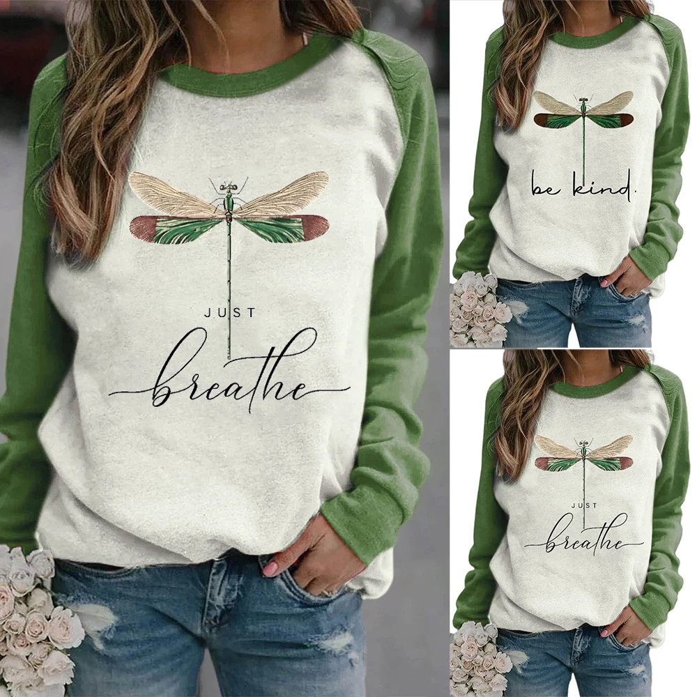 New Dragonfly Pattern Printed Round Neck Raglan Long Sleeve Sweatshirt Pullover Casual for Women XD88
New Dragonfly Pattern Printed Round Neck Raglan Long Sleeve Sweatshirt Pullover Casual for Women XD88