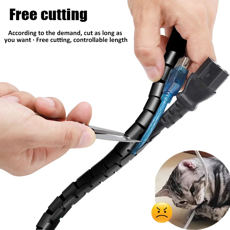 3M Flexible Spiral Tube Cable Organizer Wire Wrap Cord Protector Storage Pipe Cables Organization Tools Winder Home Desk Office
3M Flexible Spiral Tube Cable Organizer Wire Wrap Cord Protector Storage Pipe Cables Organization Tools Winder Home Desk Office