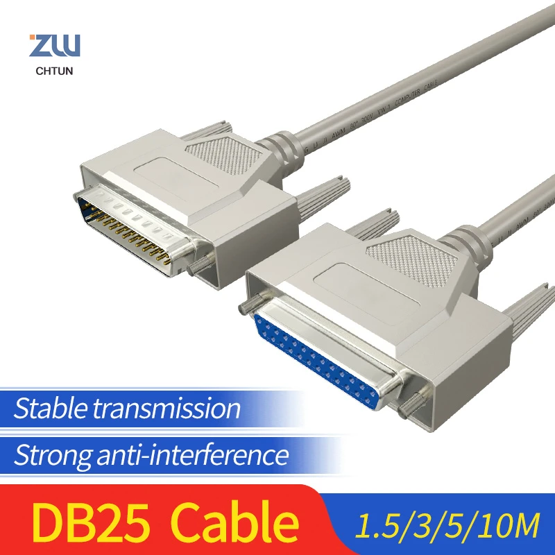 DB25 Кабельный соединитель Папа мама для компьютерного принтера удлинитель 25Pin