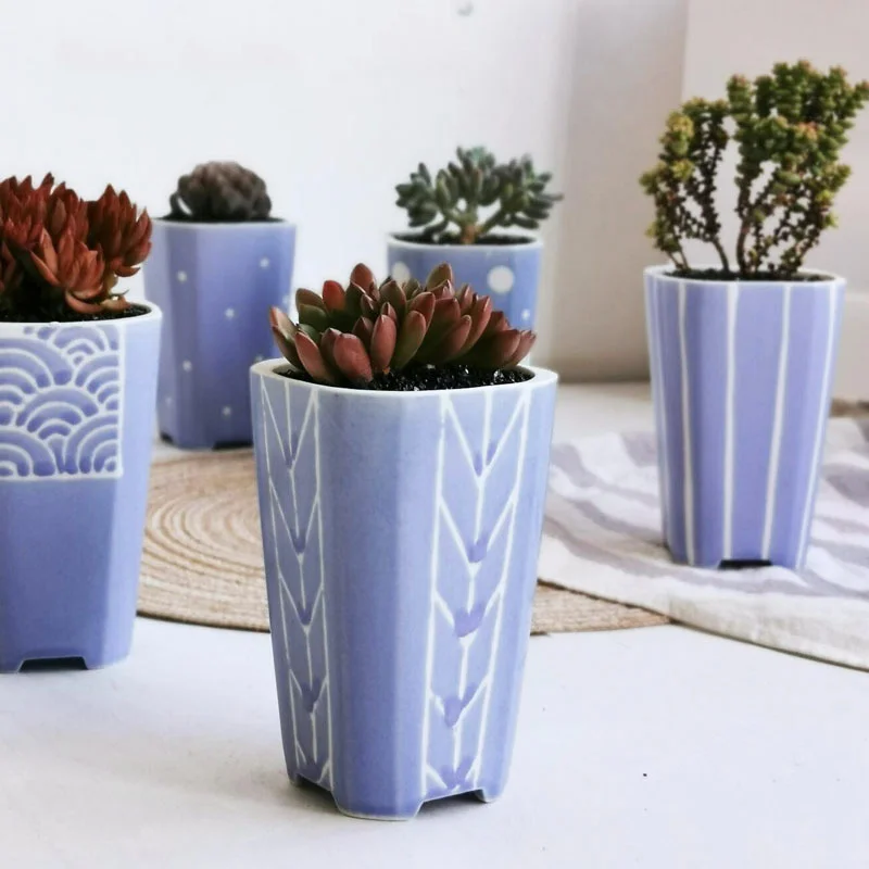 Home Garden Decoration Ins Purple Fresh Ceramic Succulent FlowerPot Simple Hand Painted Pattern Desktop Container Green Planting
Home Garden Decoration Ins Purple Fresh Ceramic Succulent FlowerPot Simple Hand Painted Pattern Desktop Container Green Planting