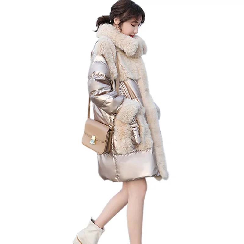 Bright Face Down Jacket Women New Long 90% White Duck Down Outerwear Fashion Lambswool Warm Winter Jacket Casual Parka Overcoat
Bright Face Down Jacket Women New Long 90% White Duck Down Outerwear Fashion Lambswool Warm Winter Jacket Casual Parka Overcoat