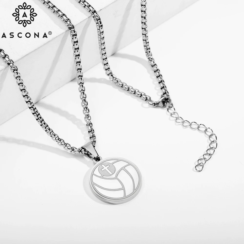 ASCONA Bible Verse Necklace Men's Volleyball Style Silver Fashion Pendant Necklace In Stainless Steel Name Necklace
ASCONA Bible Verse Necklace Men's Volleyball Style Silver Fashion Pendant Necklace In Stainless Steel Name Necklace