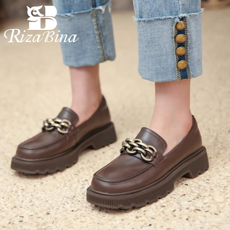 RIZABINA Flat Shoes For Women Real Leather Slip On Spring Women'S Shoes Fashion Mental Decoration Footwear Size 34-40
RIZABINA Flat Shoes For Women Real Leather Slip On Spring Women'S Shoes Fashion Mental Decoration Footwear Size 34-40
