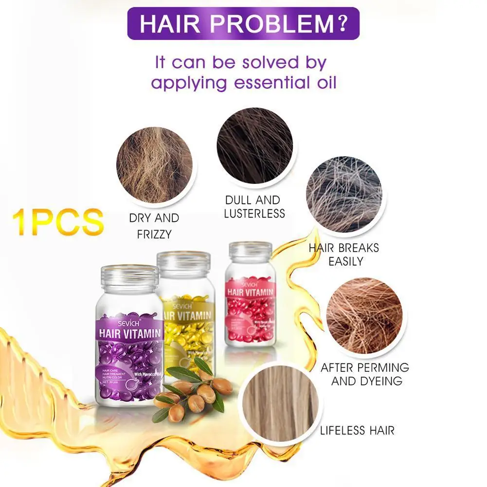 

Капсулы для ухода за волосами эфирное масло для гладких шелковистых волос витамин для волос кератин для поврежденных волос против выпадени...