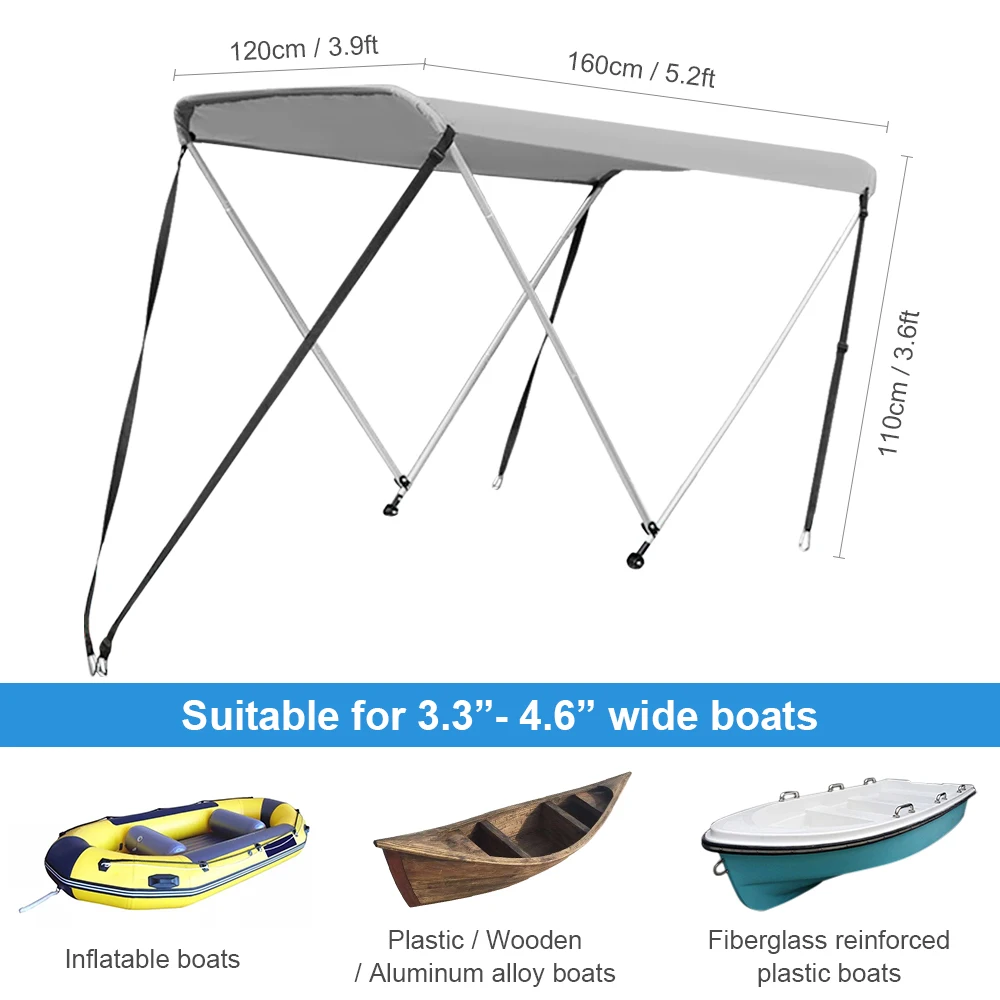Бимини Топ крышка Водонепроницаемый анти УФ каяк лодочный навес тент от солнца