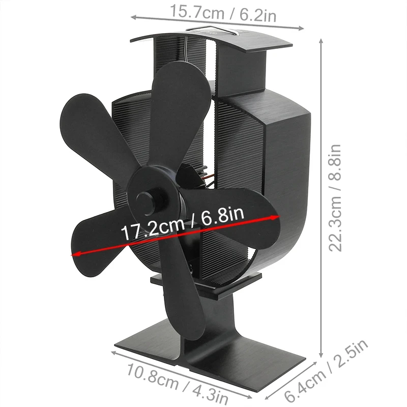 Black 5 Blades Heat Powered Stove Fan Log Wood Burner Ecofan Quiet Black Home Fireplace Fan Efficient Heat Eco Stove Fan Top
Black 5 Blades Heat Powered Stove Fan Log Wood Burner Ecofan Quiet Black Home Fireplace Fan Efficient Heat Eco Stove Fan Top