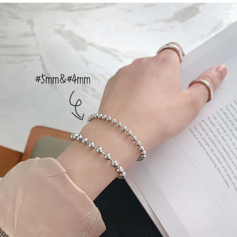 Korea Women's 925 Sterling Silver Bracelets Geometric Beads Chain Bracelet Pulseras Mujer Plata 925 Ley Fine Charm Jewelry
Korea Women's 925 Sterling Silver Bracelets Geometric Beads Chain Bracelet Pulseras Mujer Plata 925 Ley Fine Charm Jewelry