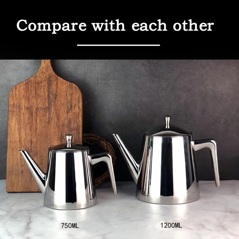 Teapot Coffee Pot Water Kettle with Filter 304 Stainless Steel Thick Wall Applied on Induction Cooker
Teapot Coffee Pot Water Kettle with Filter 304 Stainless Steel Thick Wall Applied on Induction Cooker