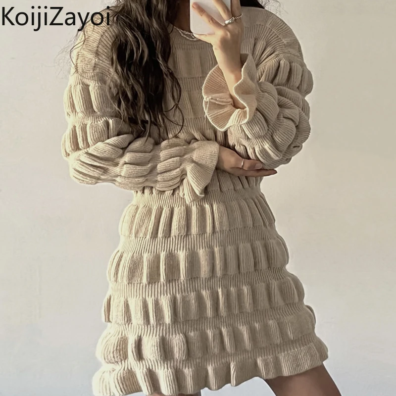 Винтажное женское Короткое мини-платье-свитер Koijizayoi, однотонное платье-свитер трапециевидной формы, женские шикарные модные платья с длинн...
Винтажное женское Короткое мини-платье-свитер Koijizayoi, однотонное платье-свитер трапециевидной формы, женские шикарные модные платья с длинн...