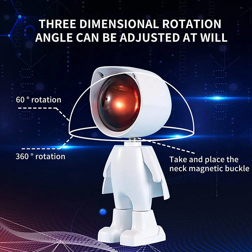 Robot Atmosphere Light 180 Sunset Red Lamp Stepless Dimming Projector LED Night Lamp Network Red Selfie Light For Wall Decor
Robot Atmosphere Light 180 Sunset Red Lamp Stepless Dimming Projector LED Night Lamp Network Red Selfie Light For Wall Decor