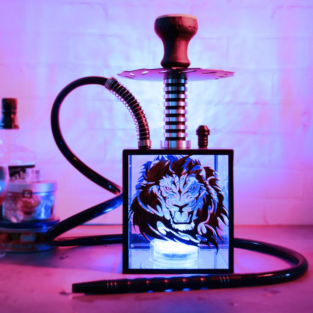 Arab Hookah Set Lion's Head Pattern Acrylic Complete Shisha with Led Light Bowl Metal Clip Sheesha Chicha Narguile Accessories
Arab Hookah Set Lion's Head Pattern Acrylic Complete Shisha with Led Light Bowl Metal Clip Sheesha Chicha Narguile Accessories