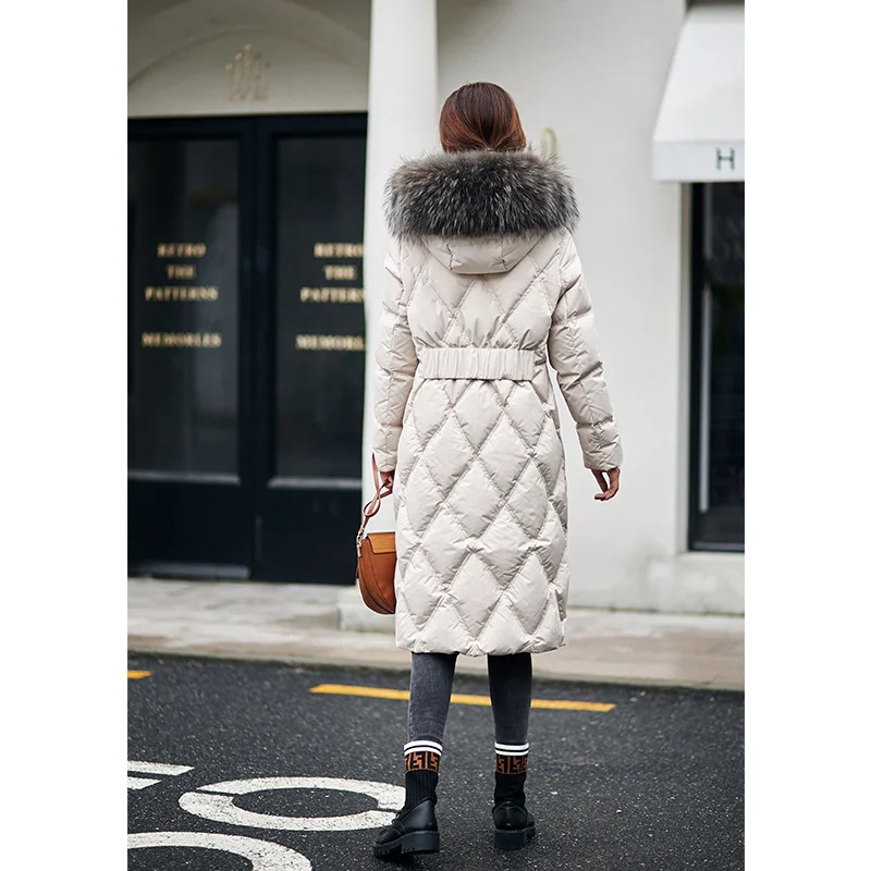 Down Jacket Women's 2020 Winter New Style Large Fur Collar Long over-the-Knee Slim Fit Slimming White Duck down Jacket Thick
Down Jacket Women's 2020 Winter New Style Large Fur Collar Long over-the-Knee Slim Fit Slimming White Duck down Jacket Thick