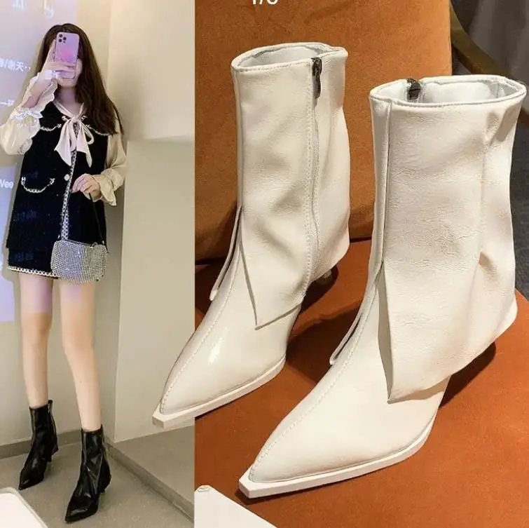 New Autumn Winter Women High-heeled Mid-tube Boots Thin Section Stiletto Zipper Non-slip Short Boots Motorcycle Boots Ankle Boot
New Autumn Winter Women High-heeled Mid-tube Boots Thin Section Stiletto Zipper Non-slip Short Boots Motorcycle Boots Ankle Boot