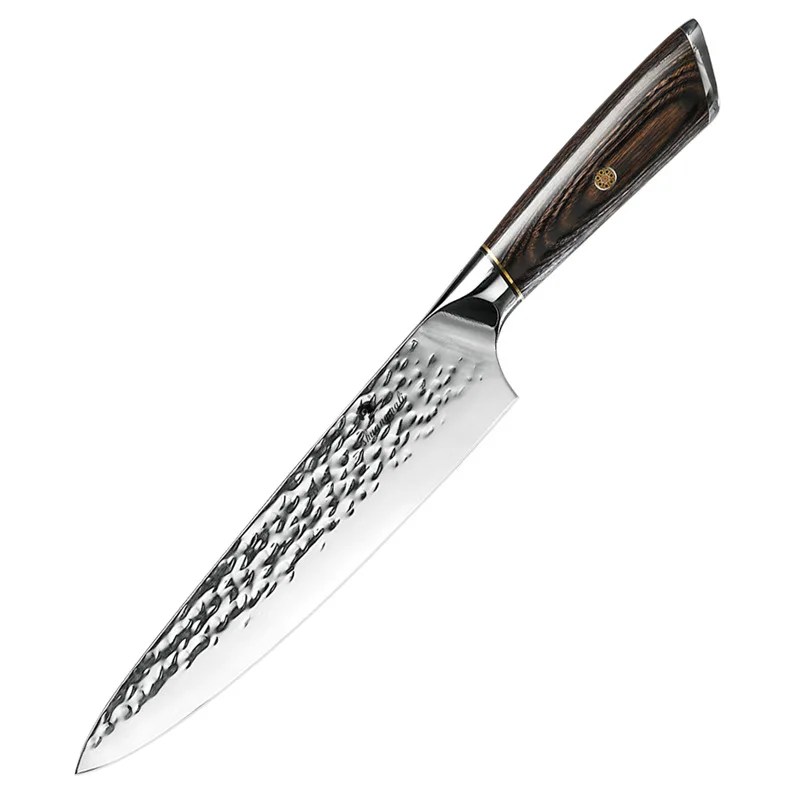 8 inch Kitchen Knife High Carbon 5CR15MOV Steel Handmade Forged Texture Ultra Sharp Chef Knife For Cutting Vegetable And Meat