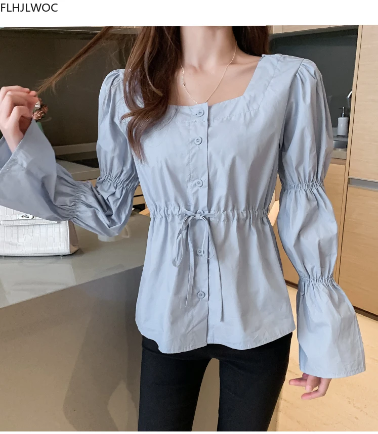 2020 Fall Autumn Basic Shirts Long Sleeve Single Breasted Button White Shirt Preppy Style Girls Women Square Collar Tops 9608
2020 Fall Autumn Basic Shirts Long Sleeve Single Breasted Button White Shirt Preppy Style Girls Women Square Collar Tops 9608
