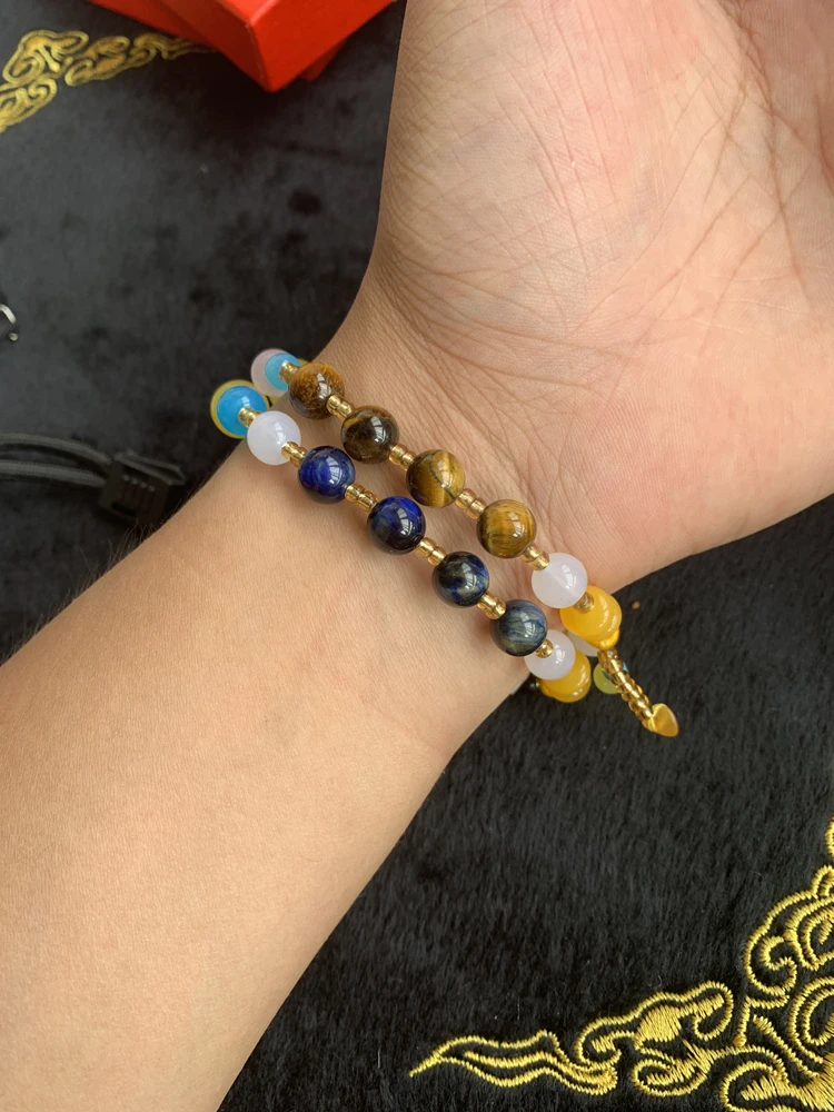 Genuine natural cat eye stone tiger eye stone bracelet natural crystal agate Buddha bead yellow stone gold wire jade
Genuine natural cat eye stone tiger eye stone bracelet natural crystal agate Buddha bead yellow stone gold wire jade