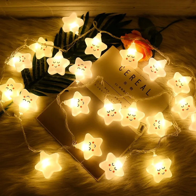 Smiley Star Night Lights 3m LED String Holiday Home Decoration Garland Battery Power Gift Lamps for Kids
Smiley Star Night Lights 3m LED String Holiday Home Decoration Garland Battery Power Gift Lamps for Kids