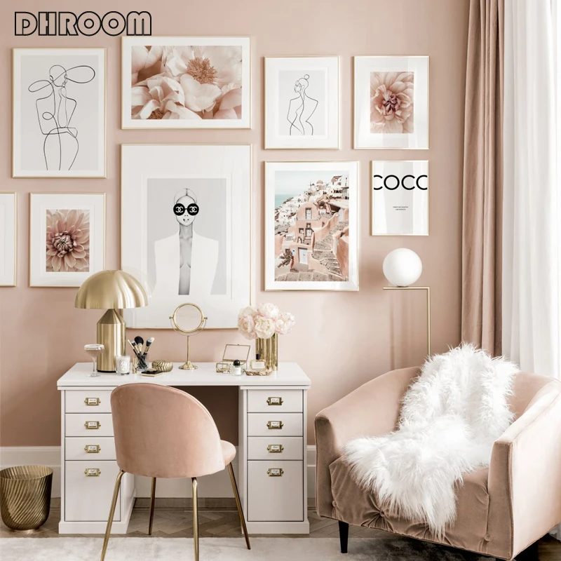 Pink Flower Fashion Canvas Painting Abstract Line Character Poster and Print Wall Art Picture Nordic Modern Room Decoration
Pink Flower Fashion Canvas Painting Abstract Line Character Poster and Print Wall Art Picture Nordic Modern Room Decoration