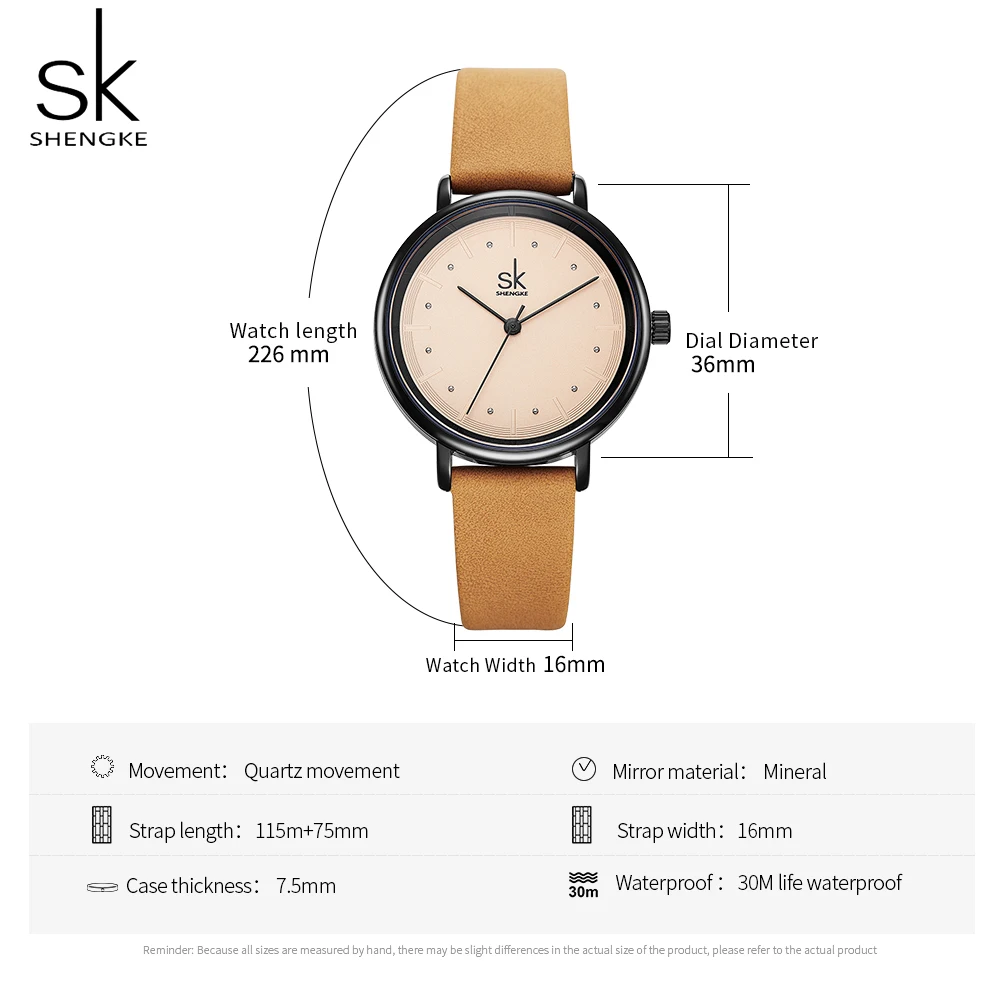 shengke simple women dress watches retro leather female clock Top brand women's fashion mini design wristwatches clock
shengke simple women dress watches retro leather female clock Top brand women's fashion mini design wristwatches clock