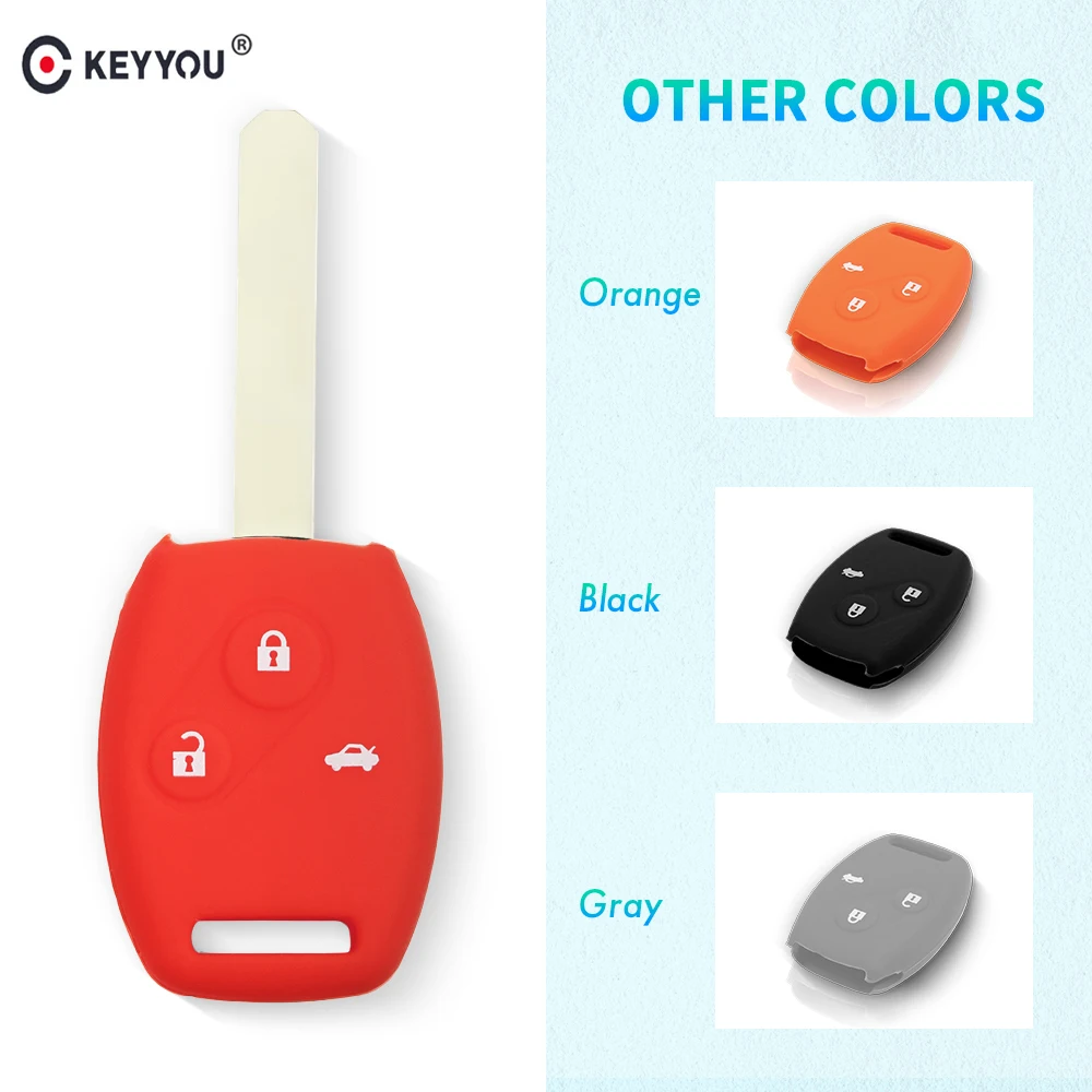 KEYYOU Hot silicone key Case smart car key cover for Honda 3 Button Accord CRV Civic FIT Pilot
KEYYOU Hot silicone key Case smart car key cover for Honda 3 Button Accord CRV Civic FIT Pilot