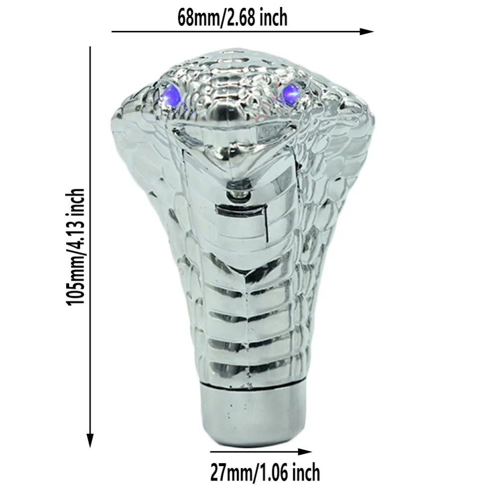 Cobra Snake Shape Car Gear Shift knob Lever Handle Stick Universal Shifter Manual With LED Light Gear Car Decoration Accessories
Cobra Snake Shape Car Gear Shift knob Lever Handle Stick Universal Shifter Manual With LED Light Gear Car Decoration Accessories