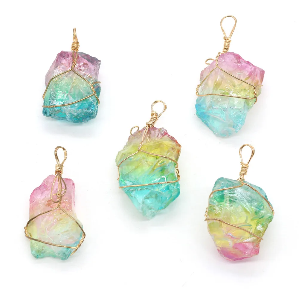 Rainbow Crystal Quartz Irregular Pendants for Jewelry Accessories Making 6pcs/lot Wholesale
Rainbow Crystal Quartz Irregular Pendants for Jewelry Accessories Making 6pcs/lot Wholesale