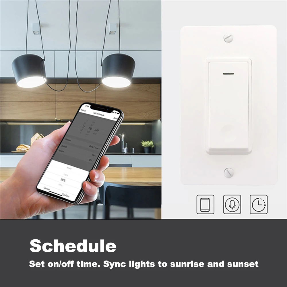 WiFi Intelligent Switch US Standard Button Switch APP Remote Control Switch Compatible with Alexa/Google Home
WiFi Intelligent Switch US Standard Button Switch APP Remote Control Switch Compatible with Alexa/Google Home