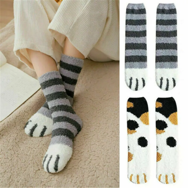 New Hot 1 Pair of Plush Coral Fleece Socks Female Tube Socks Autumn Winter Cat Claws Cute Thick Warm Sleeping Floor Socks Lady
New Hot 1 Pair of Plush Coral Fleece Socks Female Tube Socks Autumn Winter Cat Claws Cute Thick Warm Sleeping Floor Socks Lady