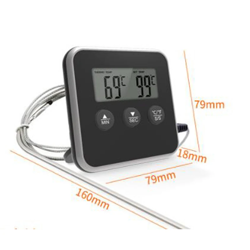 Food Cooking Digital Probe Timer Thermometer Kitchen BBQ Oven Grill Meat Thermometer Tool For BBQ Grilling Kitchen Accessories
Food Cooking Digital Probe Timer Thermometer Kitchen BBQ Oven Grill Meat Thermometer Tool For BBQ Grilling Kitchen Accessories