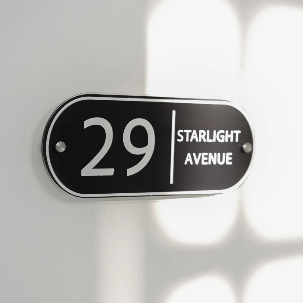 Custom modern residential house signs, street name glass effect acrylic plaque personalized nameplate
Custom modern residential house signs, street name glass effect acrylic plaque personalized nameplate