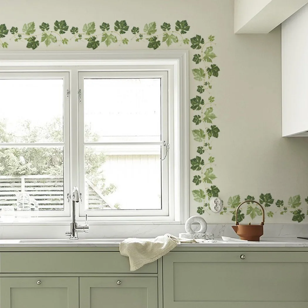 1pc Wall Sticker PVC Green Leaf Vine Corner Decoration 16*60cm Typesetting Green Vine Sticker For Wall Decor
1pc Wall Sticker PVC Green Leaf Vine Corner Decoration 16*60cm Typesetting Green Vine Sticker For Wall Decor
