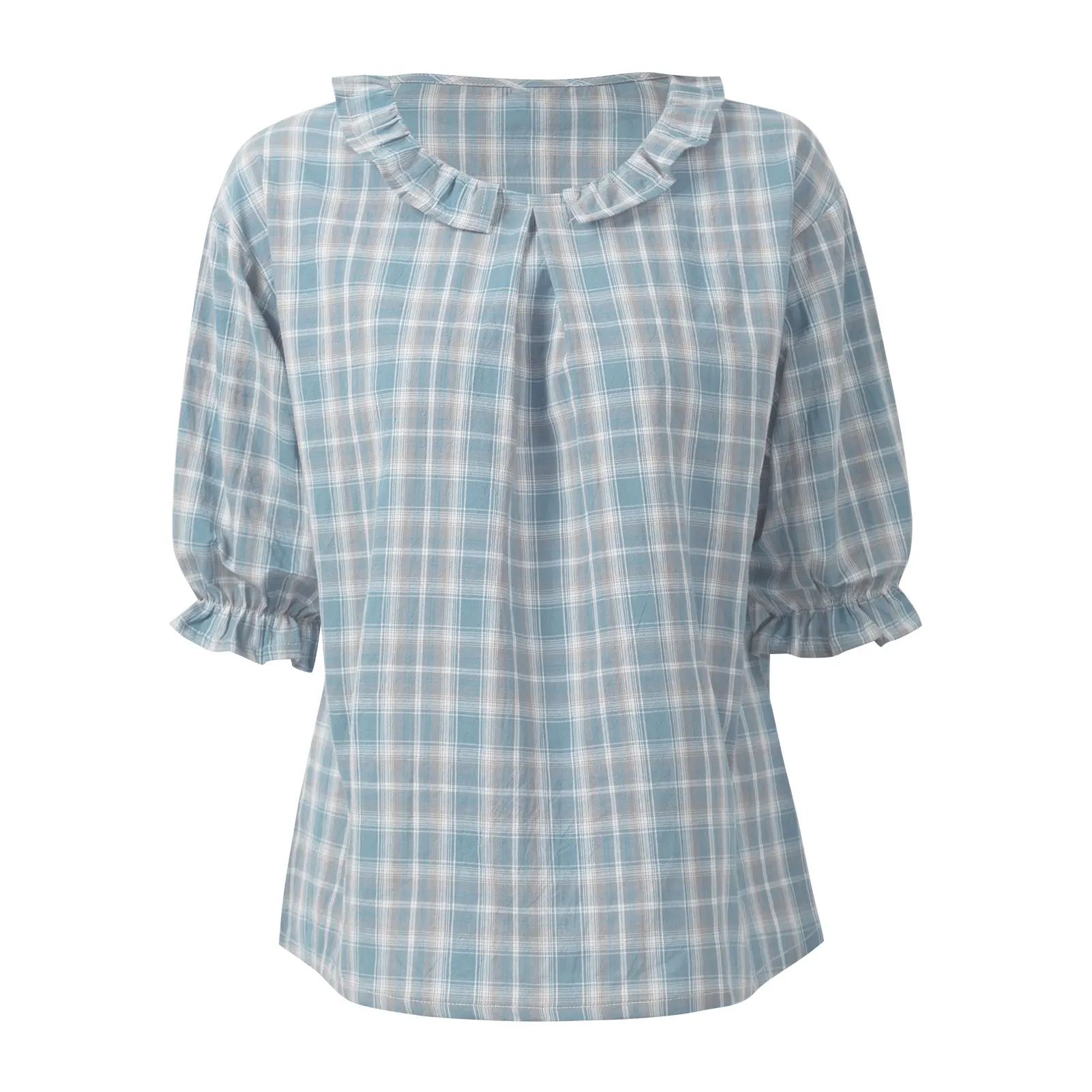 Женская блузка с оборками, модные рубашки в клетку, с круглым вырезом, с пышными рукавами, милые рубашки для девочек, Свободные повседневные ...
Женская блузка с оборками, модные рубашки в клетку, с круглым вырезом, с пышными рукавами, милые рубашки для девочек, Свободные повседневные ...