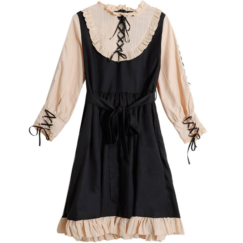 2020 Japanese Harajuku Women Lolita Style Party Dress Gothic Bandage Bow Patchwork Cute Girl Cosplay Dress Kawaii Ruffles Dress
2020 Japanese Harajuku Women Lolita Style Party Dress Gothic Bandage Bow Patchwork Cute Girl Cosplay Dress Kawaii Ruffles Dress