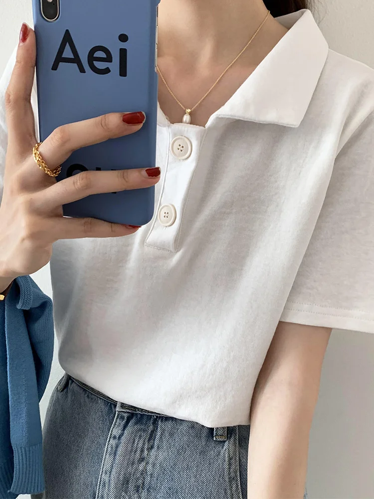 White Polo Shirt Women's Short Sleeve Summer 2021 New Loose Japanese Solid Color Sweet Lapel T-shirt Women's Top
White Polo Shirt Women's Short Sleeve Summer 2021 New Loose Japanese Solid Color Sweet Lapel T-shirt Women's Top