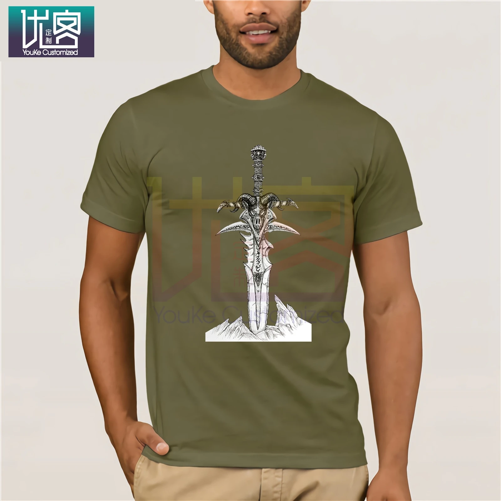 Футболка World of Warcraft Frostmourne Hungers Art популярная футболка с круглым вырезом 100% хлопок