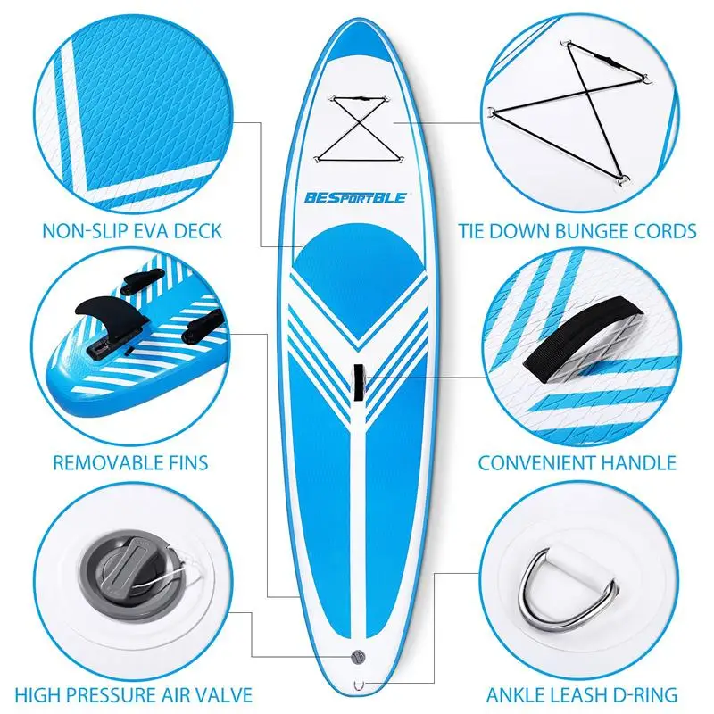 BESPORTBLE Paddle Board Premium Inflatable Paddle Board Stand up Paddle Board Bonus Manual Pump Ankle Leash Repair Kit for Adult
BESPORTBLE Paddle Board Premium Inflatable Paddle Board Stand up Paddle Board Bonus Manual Pump Ankle Leash Repair Kit for Adult