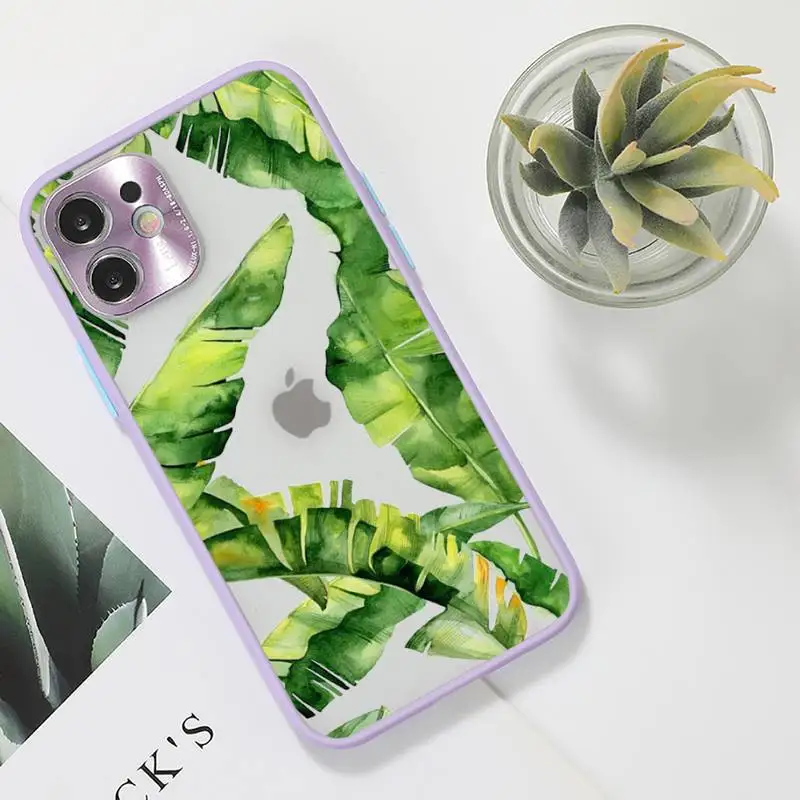 green leaf Phone Case For iPhone 12 11 Mini Pro XR XS Max 7 8 Plus X Matte transparent Purple Back Cover
green leaf Phone Case For iPhone 12 11 Mini Pro XR XS Max 7 8 Plus X Matte transparent Purple Back Cover