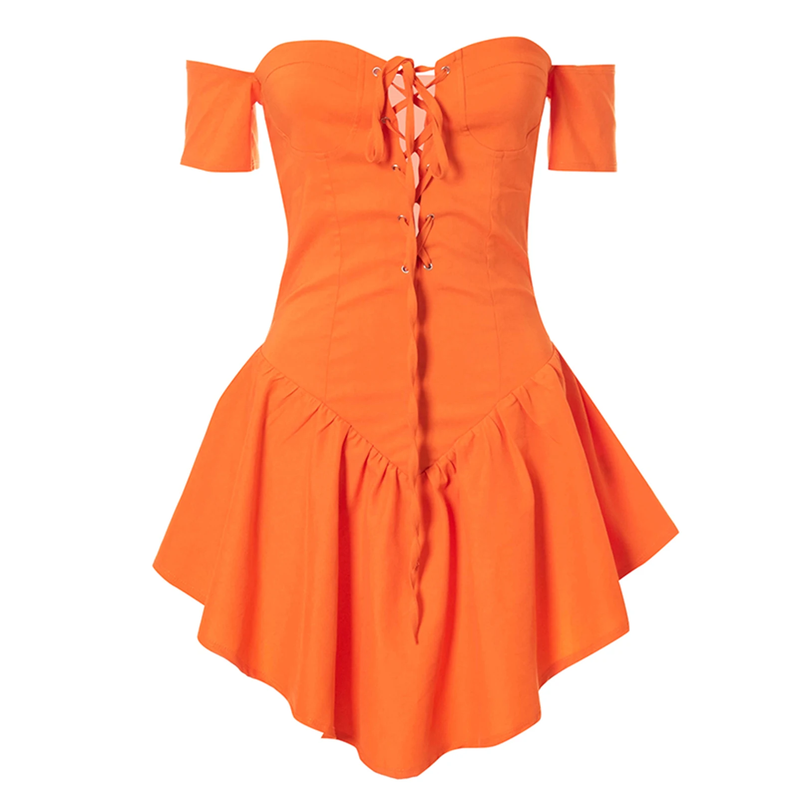 Women Sexy Irregular Hem Dress Solid Color Tube Top Shoulder Short Skrit Lace-up Vintage Mini Chest Bandage Dress
Women Sexy Irregular Hem Dress Solid Color Tube Top Shoulder Short Skrit Lace-up Vintage Mini Chest Bandage Dress