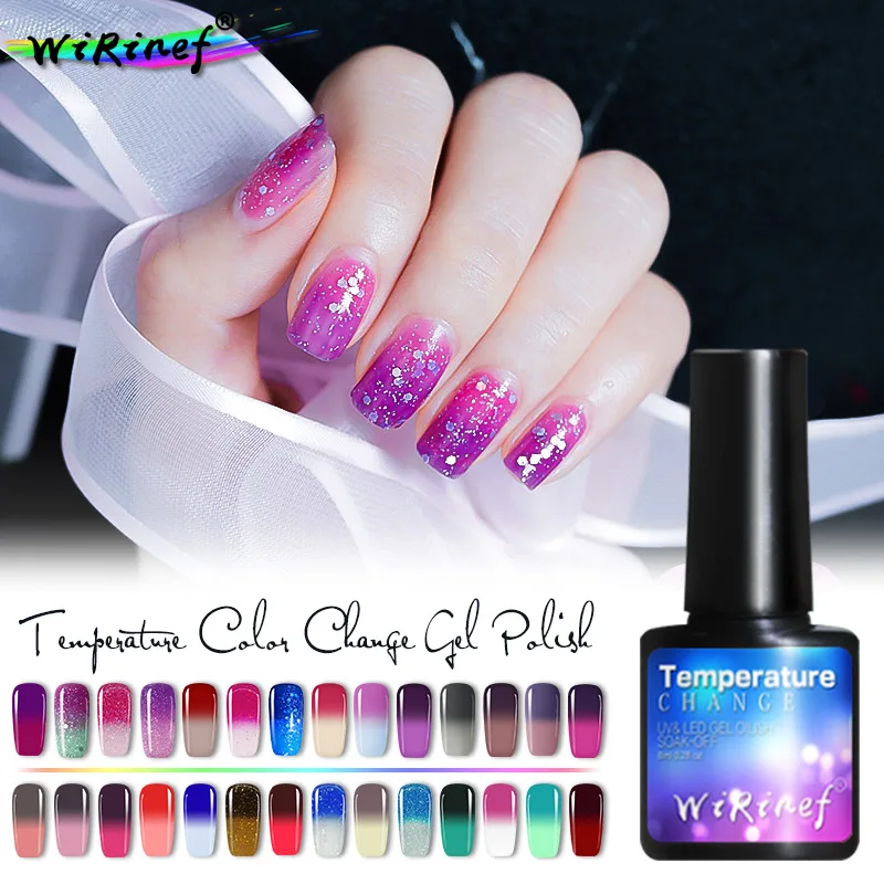 WiRinef 8 мл термальный меняющий Цвет Гель-лак для ногтей температурный отмачиваемый УФ Гибридный лак Волшебный Гель-лак 
WiRinef 8 мл термальный меняющий Цвет Гель-лак для ногтей температурный отмачиваемый УФ Гибридный лак Волшебный Гель-лак