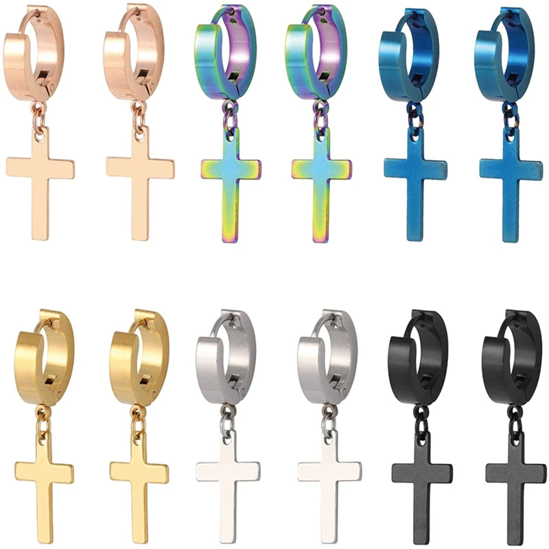 1Pc Men Woman Cross Dangle Huggies Earrings Stainless Steel Punk Pendant Earrings Gothic Cross Ear Hoop Earring Piercing Jewelry
1Pc Men Woman Cross Dangle Huggies Earrings Stainless Steel Punk Pendant Earrings Gothic Cross Ear Hoop Earring Piercing Jewelry