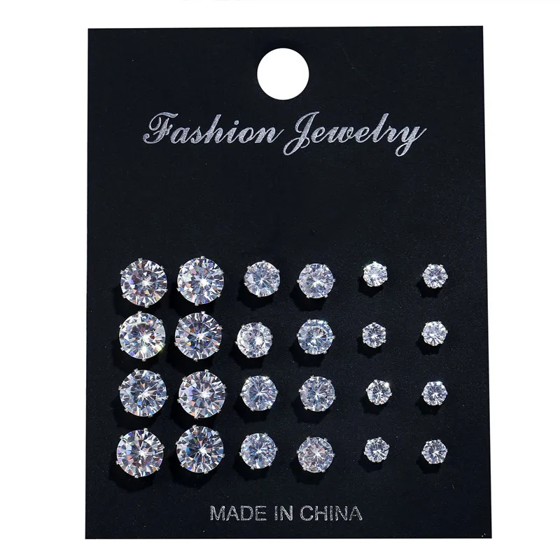 6/12 Pair of Fashion Zircon Stud Earrings CZ Element Men and Women Crystal Earrings Multicolor Shining 3A Zircon Stud Earrings
6/12 Pair of Fashion Zircon Stud Earrings CZ Element Men and Women Crystal Earrings Multicolor Shining 3A Zircon Stud Earrings