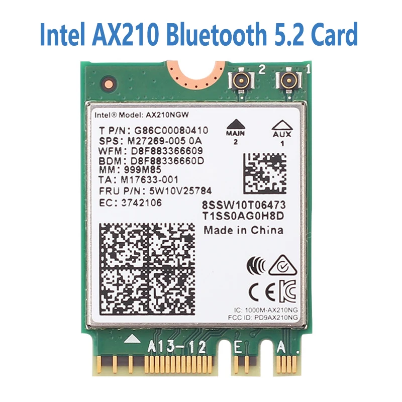 WiFi 6 Intel AX210 Bluetooth 5 2 3000 Мбит/с Беспроводная M.2 карта Dual Band 4G/5G/6 ГГц 802.11ac/ax AX210NGW Wi-Fi