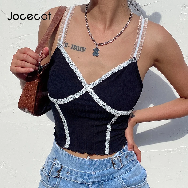 Lace Edge Cute Women Crop Top V Neck Sexy Party Clothes Sleeveless Slim Cropped Feminino Tees Summer Streetwear Tops
Lace Edge Cute Women Crop Top V Neck Sexy Party Clothes Sleeveless Slim Cropped Feminino Tees Summer Streetwear Tops