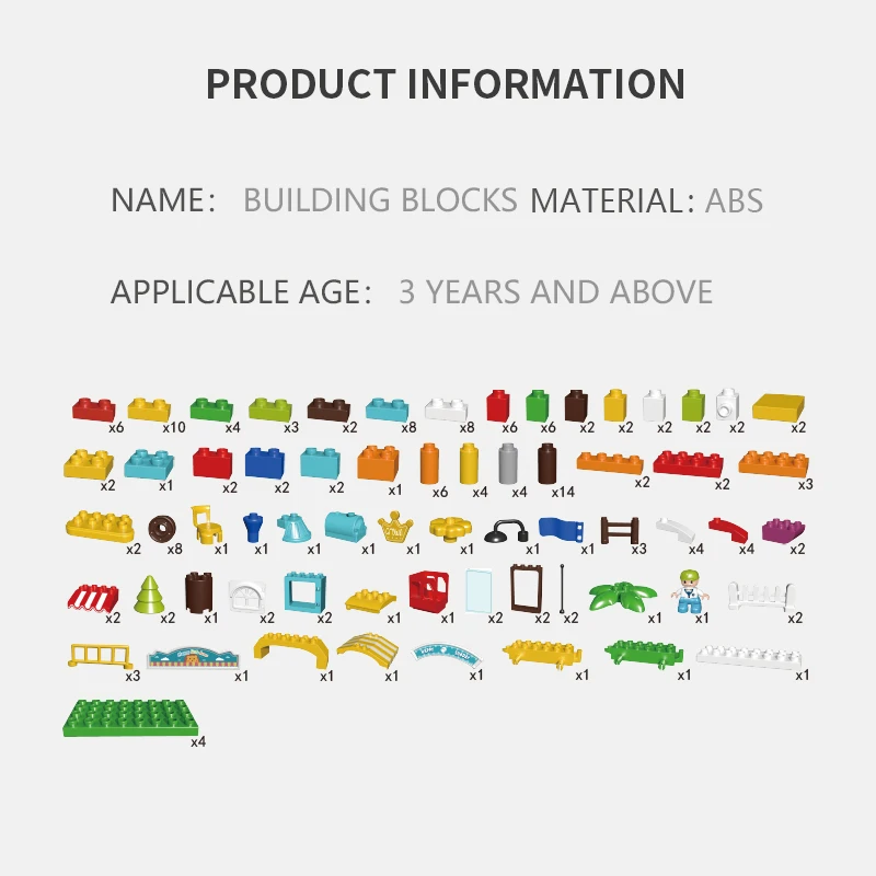 Radodo 176PCS Lovely Train Building Blocks Large Particles Three Storeys Block Villa Toys For Children Gift
Radodo 176PCS Lovely Train Building Blocks Large Particles Three Storeys Block Villa Toys For Children Gift