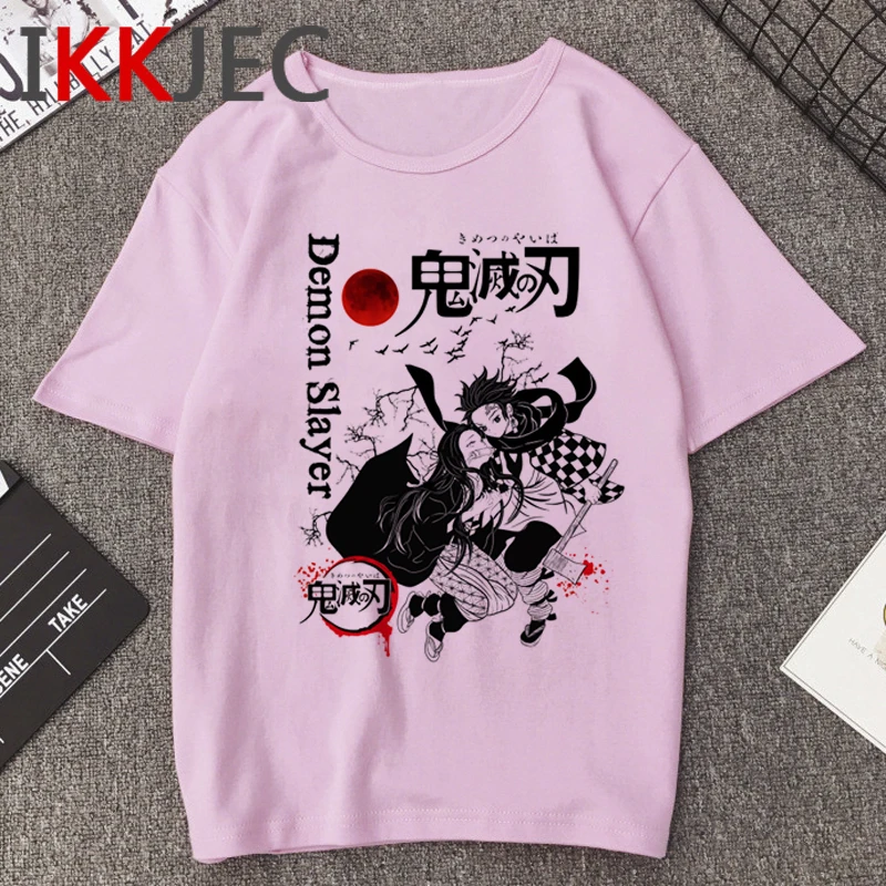 Kimetsu No Yaiba забавная футболка с героями мультфильмов женская японского аниме Demon Slay