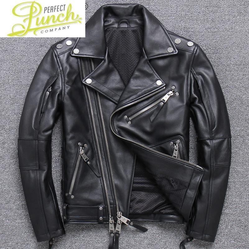 

100% New Cow Leather Jacket Men Motorcycle Coat Casaul Streetwear Coats Autumn Men's Clothing Jaqueta Masculina WPY4133