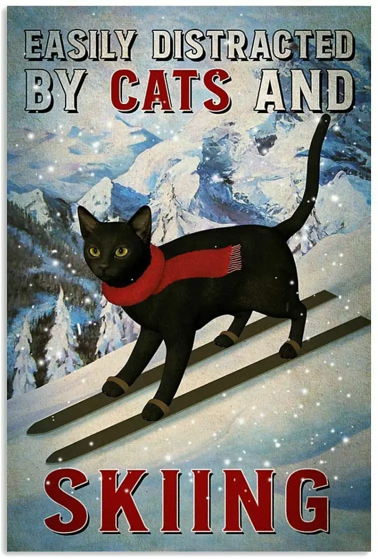 BISHEN Cute Sign Easily Distracted by Cat and Skiing Amazing Metal Sign Home Cafe Wall Decoration Easter Mother's Day Best Gift 
BISHEN Cute Sign Easily Distracted by Cat and Skiing Amazing Metal Sign Home Cafe Wall Decoration Easter Mother's Day Best Gift
