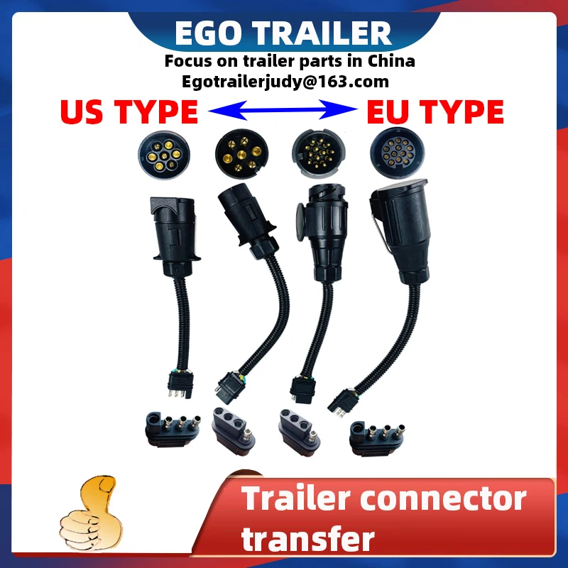 Жгут проводов EgoTrailer для буксировки прицепов, 13 вариантов, Круглый штекер для прицепа в Европейском стиле, переходник для 4-плоских разъемов
Жгут проводов EgoTrailer для буксировки прицепов, 13 вариантов, Круглый штекер для прицепа в Европейском стиле, переходник для 4-плоских разъемов