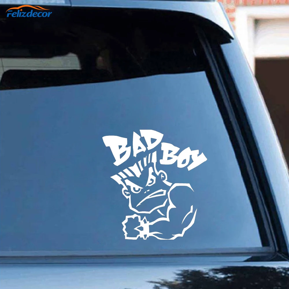 Черная/серебряная интересная наклейка на автомобиль BAD BOY GALDRIZ Виниловая для