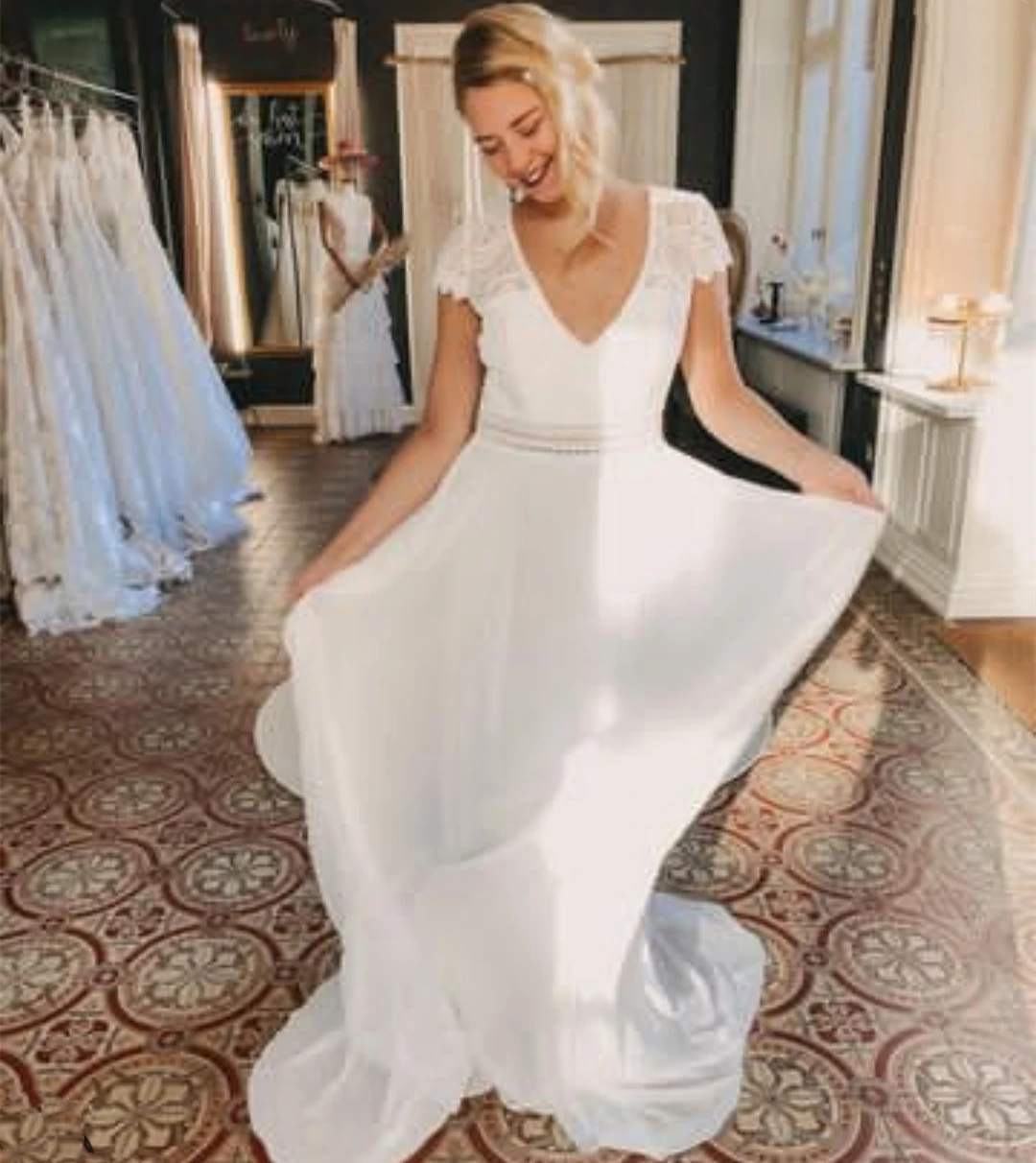 2020 Wedding Dress Boho Beach Simple V-Neck Chiffon Floor Length Robe De Mariee Short Sleeve A-Line Gorgeous For Women Bohemian
2020 Wedding Dress Boho Beach Simple V-Neck Chiffon Floor Length Robe De Mariee Short Sleeve A-Line Gorgeous For Women Bohemian